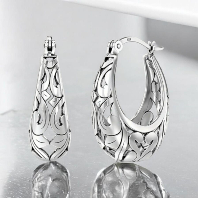 Boho Creole Design Hoops Earrings 