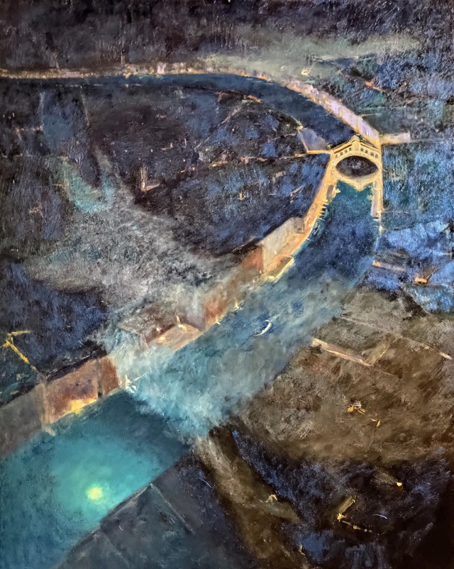 Volo sopra Rialto Venezia - Notte 
Versuine 35x50 cm
