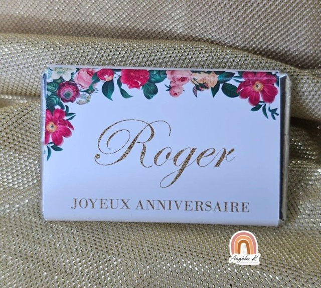 Lot de 10 mini chocolats personnalisés modèle rose rouge