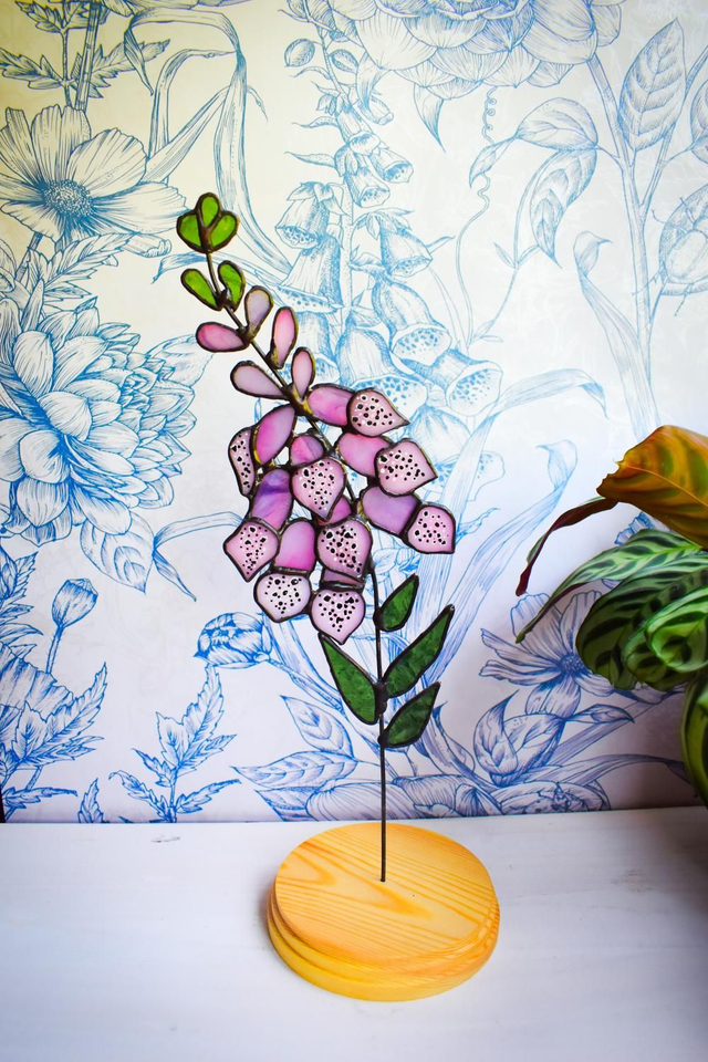 Foxglove Stained Glass Flower Stem