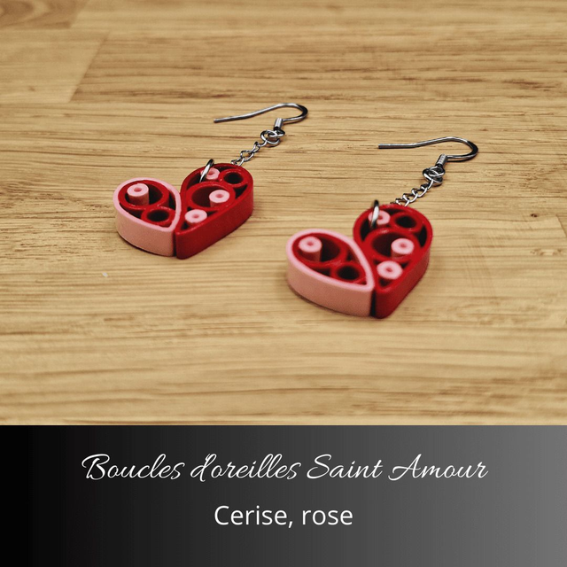Boucles d'oreilles Saint Amour - Cerise, rose