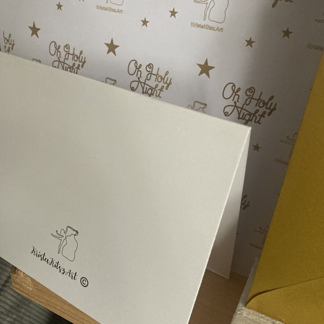 Luxe Christelijke Kerstkaart Joy to the World Duif | dubbele ansichtkaart met goudkleurige envelop