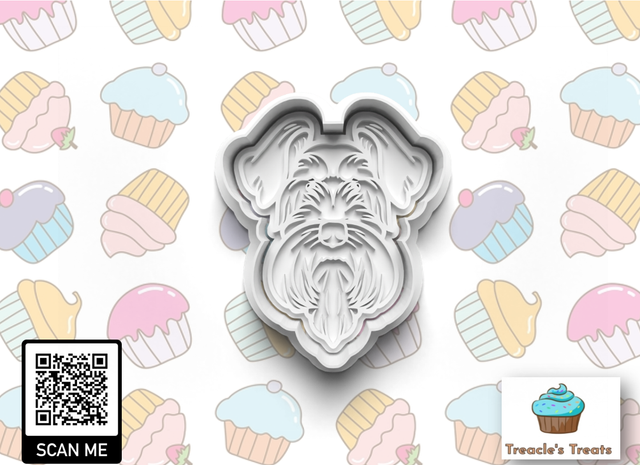 Schnauzer miniature Head Fondant/cookie stamp with cutter
