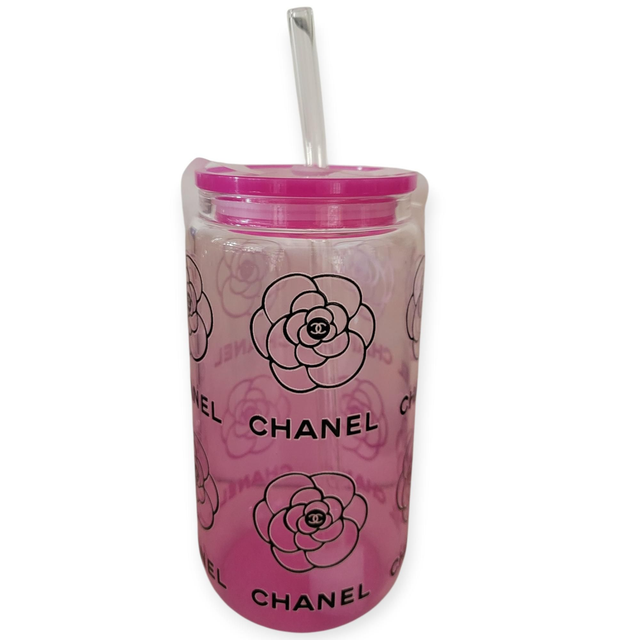 Gourde avec paille en verre Chanel