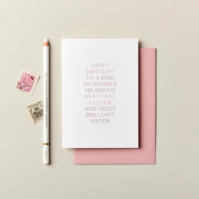 Beautiful Sister Birthday Card