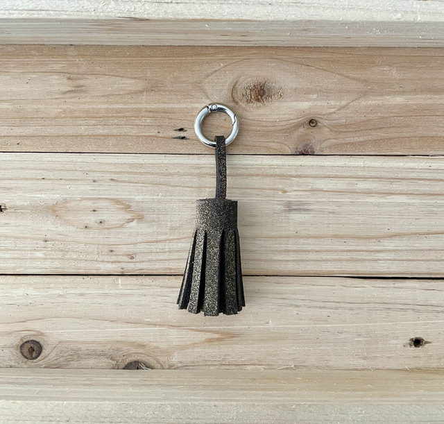 Pompon doré pailleté/marron