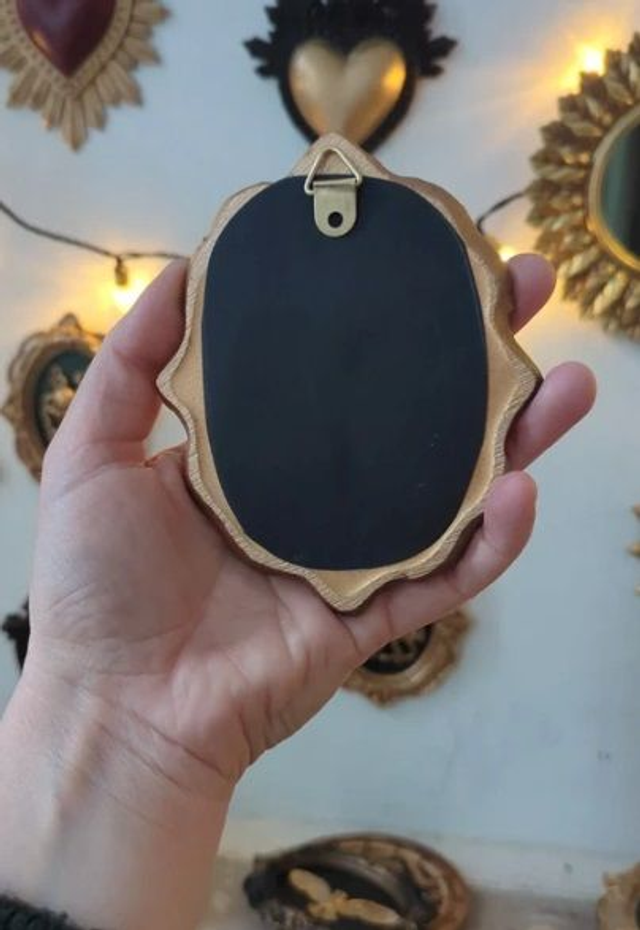 Cadre baroque doré vieilli miroir lune