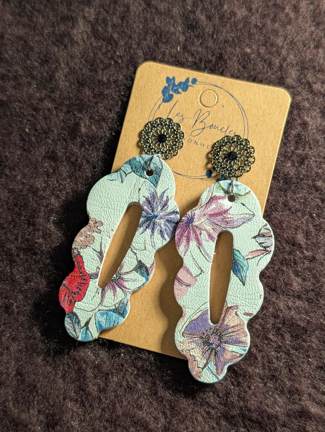 Boucles d'oreilles Charlotine fleurie ch016