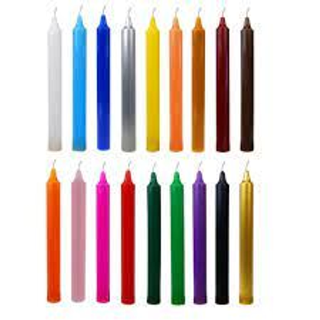 Bougies ésotériques teintées dans la masse 22cm