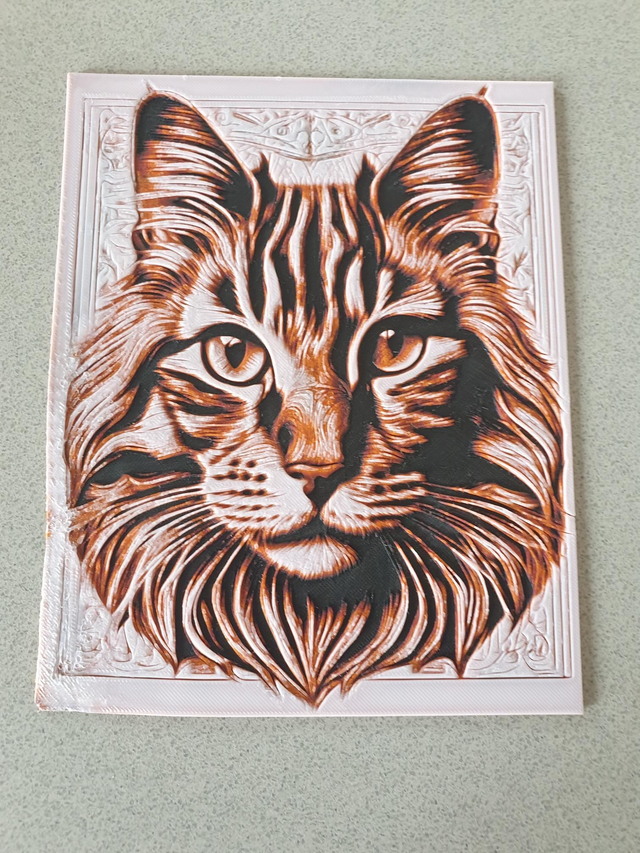 Plaque Deco Chat orange