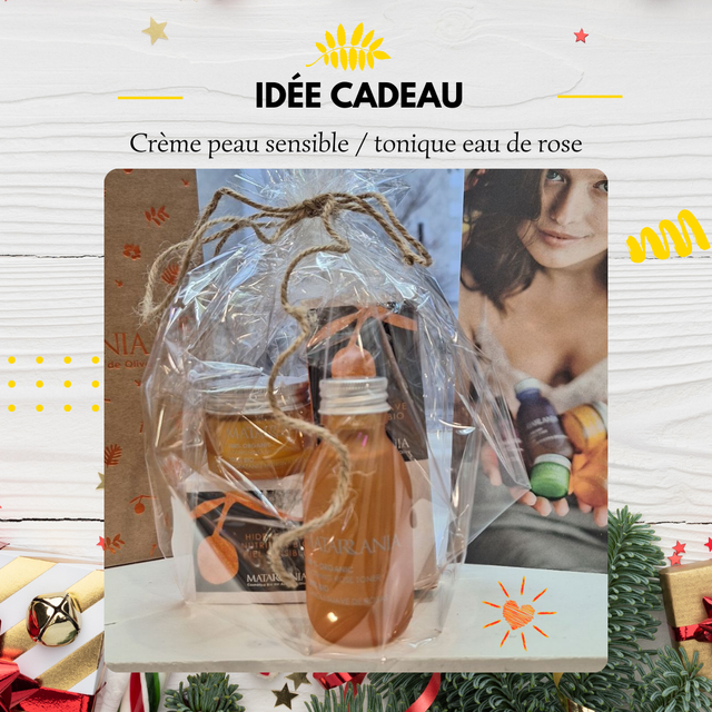Coffret de Soin : Crème peau sensible /tonique eau de rose