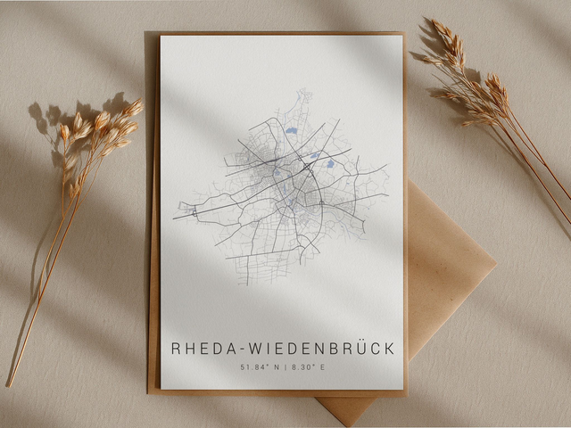 Rheda-Wiedenbrück Stadtkarte | Druck | Postkarte