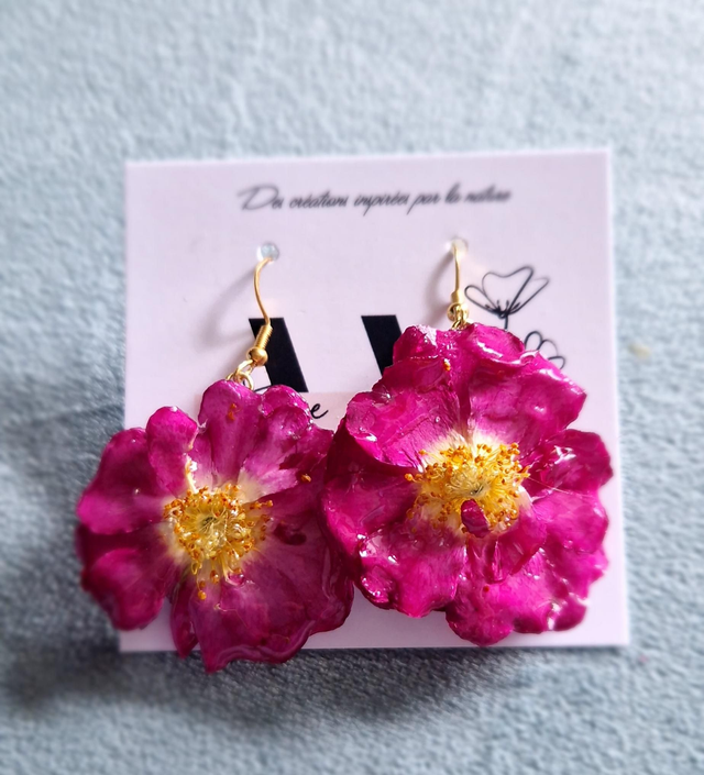 Boucles oreilles roses