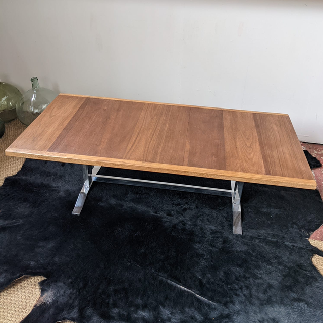 Table basse pied chromé