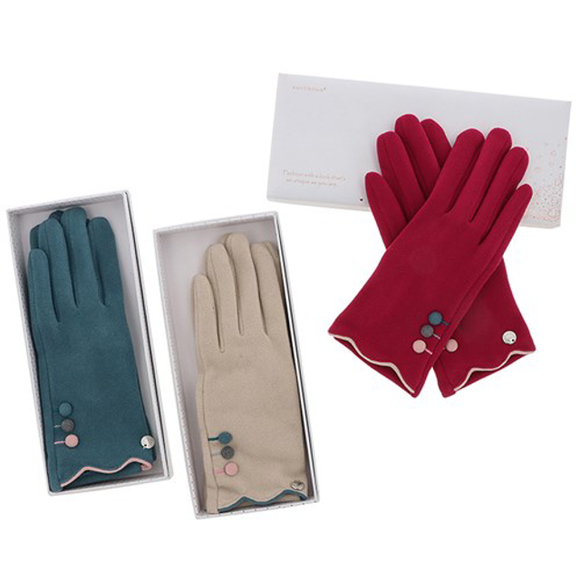 Accessories Gloves Velvet Touch Scalloped