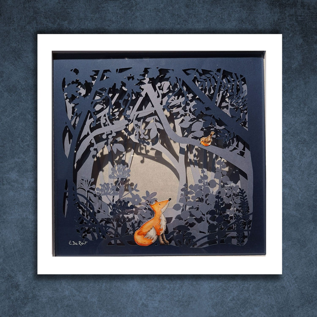 Shadow box "Volpe-3" con luce Led