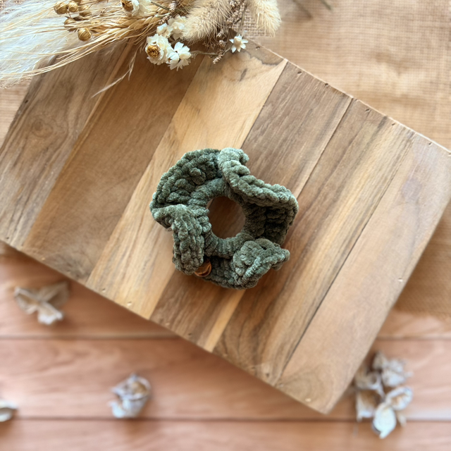 Chouchou tout doux kaki