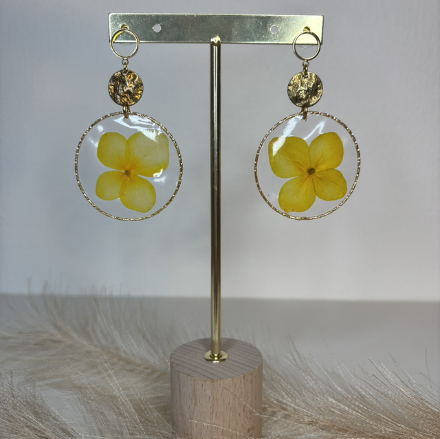 Boucles d’oreilles fleurs jaunes