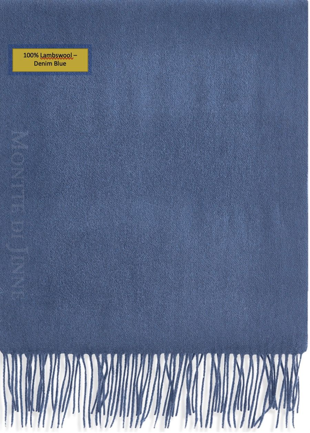Scarf 100% Virgin Lambs Wool (Denim Blue)