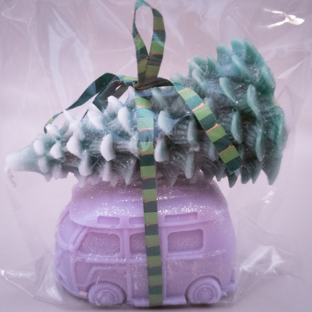 VW Van &amp; Christmas Tree Candle