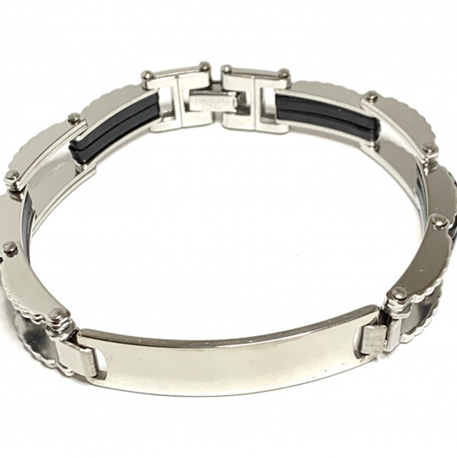 Bracelet homme plaque argenté 
