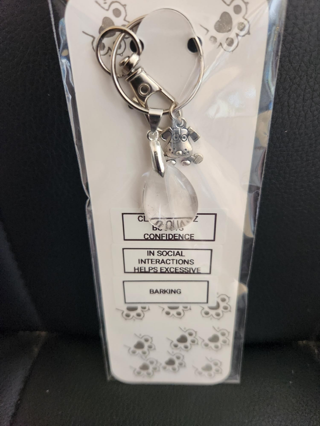 CLEAR QUARTZ CHARM FOR CONFIDENCE HELPS EXCESSIVE BARKING 