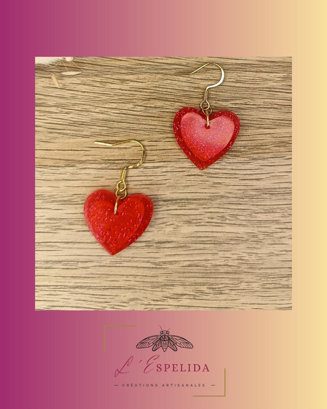 Double dose de love rouges à paillettes 
