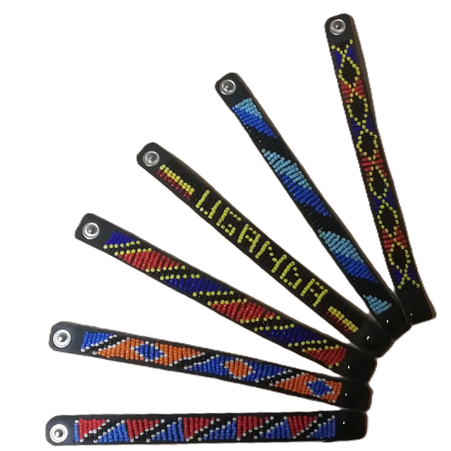 Bracelets - Beaded leather