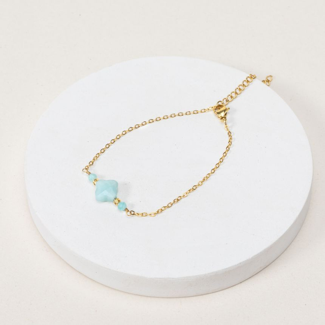 Bracelet Constance - Amazonite extra dorée