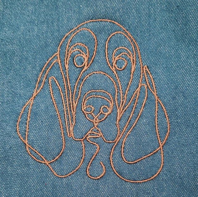 Dog walking bag -  line art