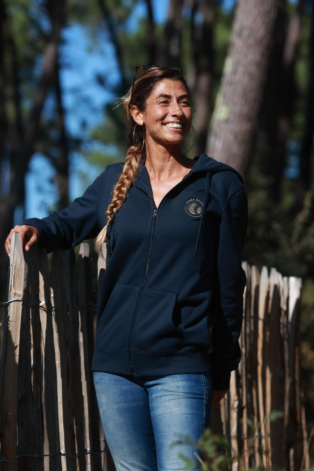 SWEAT-SHIRT ZIPPÉ À CAPUCHE - BLEU MARINE