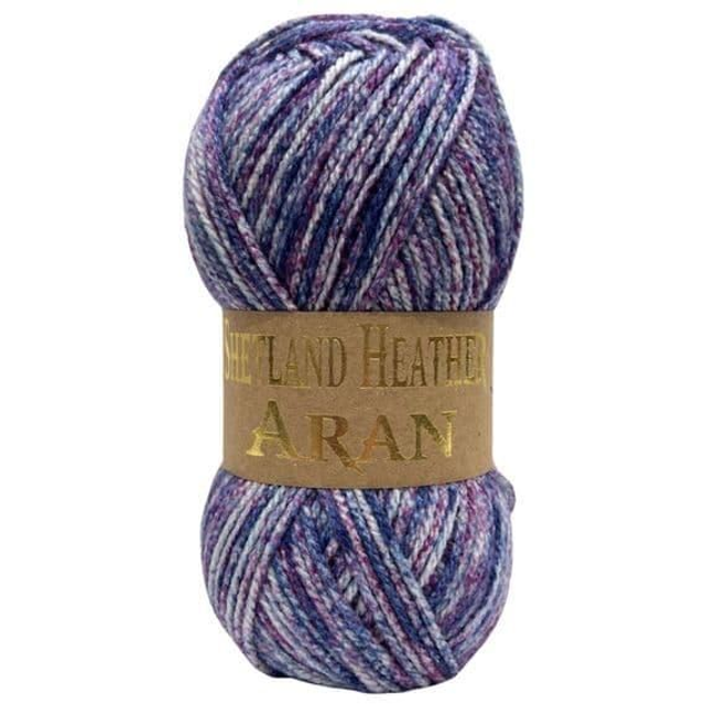 Woolcraft Shetland Heather Aran 100g - 16 Midnight Blues