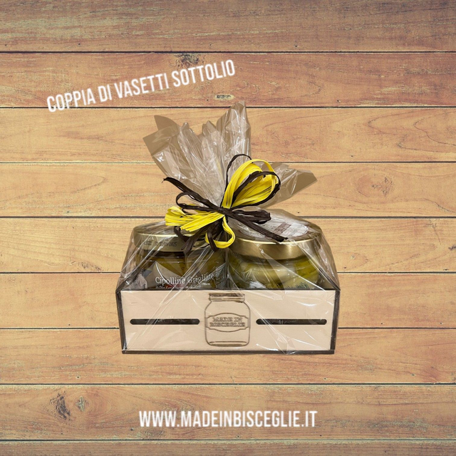 Cassettina con 2 vasetti di sottolio da 370gr e 350gr