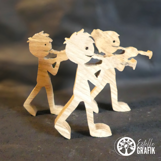 Sculpture en Bois de joueurs de Bombarde