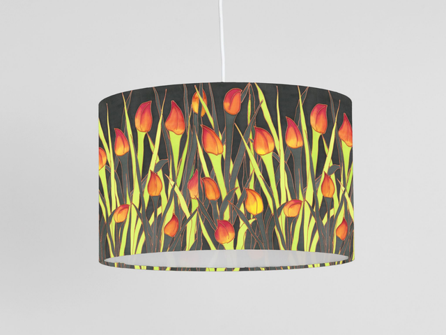 Tulips print ceiling shades