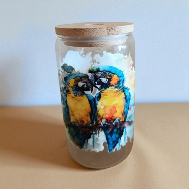 Verre à paille perroquet 