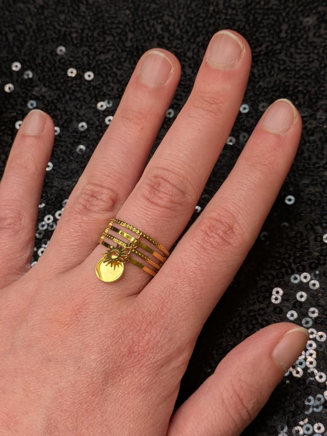 Bague breloque soleil 2