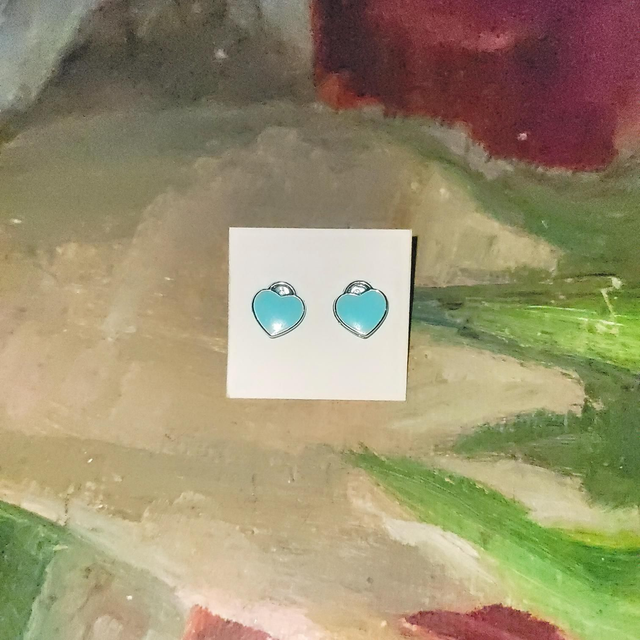 Baby Blue Heart Studs