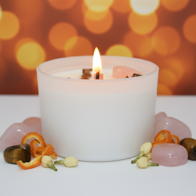 Bougie en Cristal Chakra Sacré - Pouvoir de Guérison