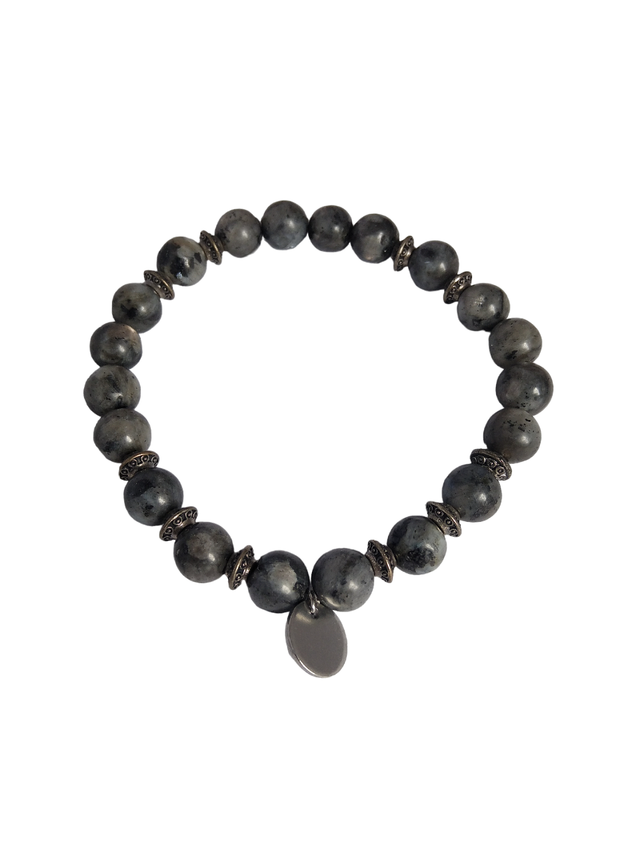 Pierre Labradorite grise et médaillon