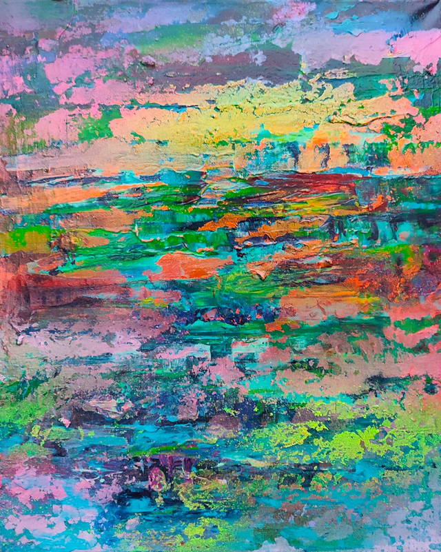 Łąka, 60x50 olej akryl płótno