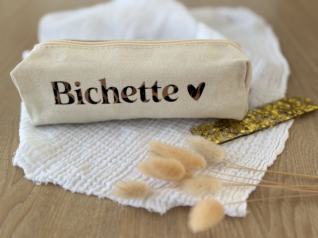 Trousse d'écolier - Coton recyclé &amp; léopard