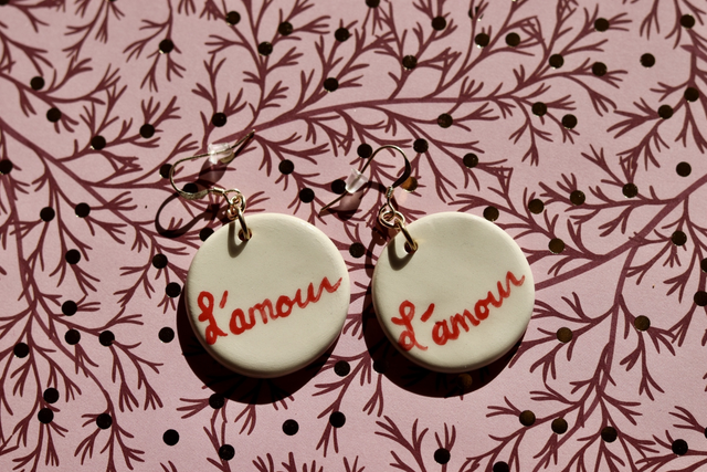 Boucles d’oreilles en céramique « L’amour »