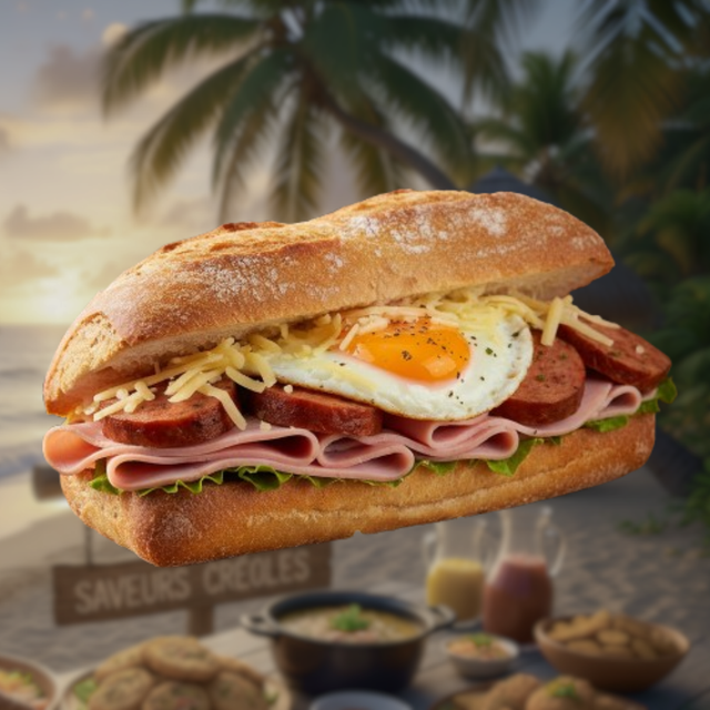 Sandwich S1 Complet : Œuf, Jambon de Poulet, Saucisse de Volaille, Fromage