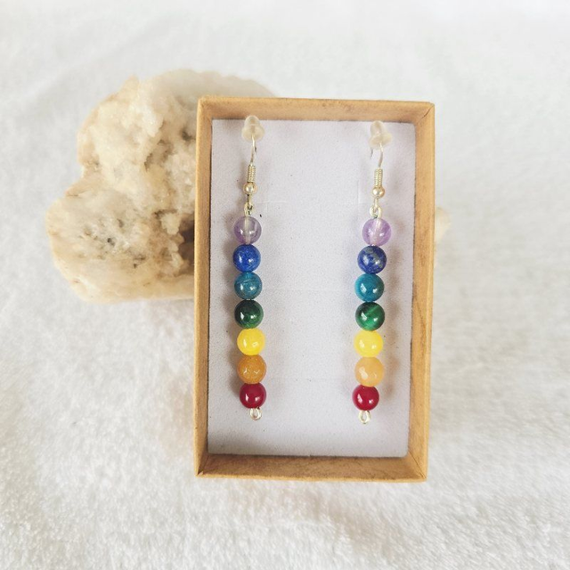 Boucles d&#039;oreilles perles 7 Chakras