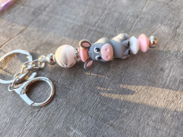 Porte clef âne acier 