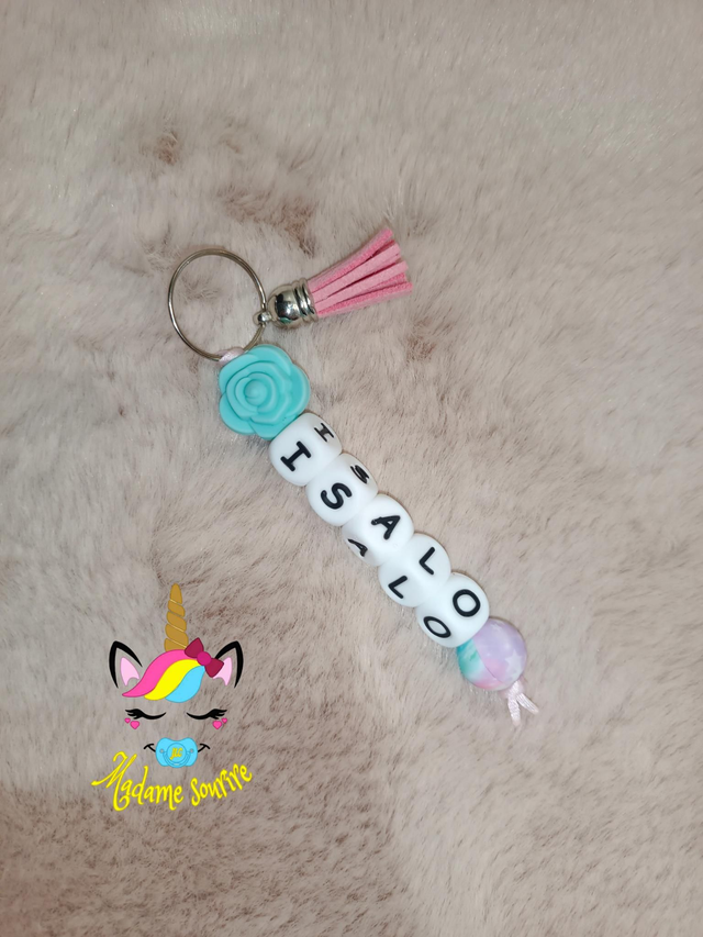 Porte clés 1 branche Rose+