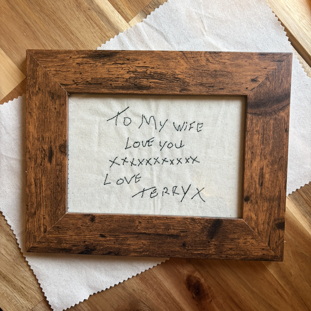 Handwritten message up to 8 words