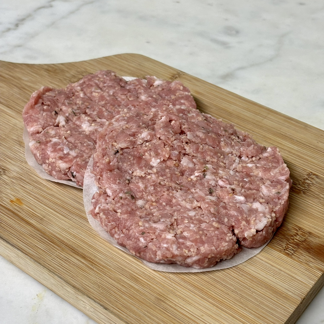 Rare Breed Pork and Bacon Burgers