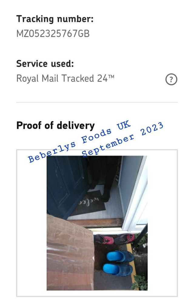 Proof of delivery: Mrs Michelle (Aberdeenshire- September 2023)